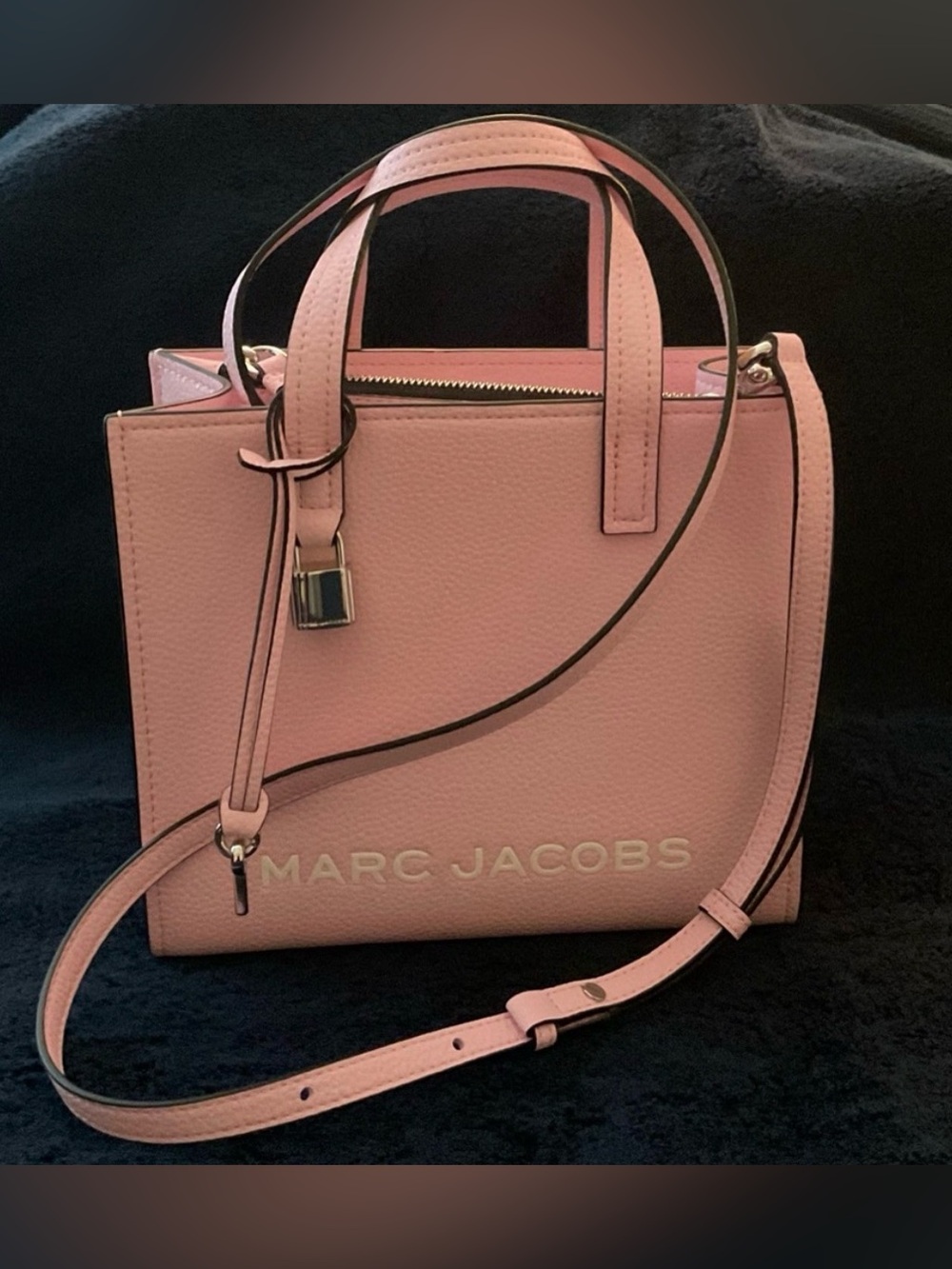 Marc Jacobs The Small Traveler Tote Blush Pink Pebbled Leather Crossbody NWOT